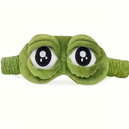Groen kikker slaap masker oog masker dames en heren – zacht pluche slaapmasker met kikker ogen design, bedekkend oog masker met elastische band voor slapen, reizen en rustmomenten