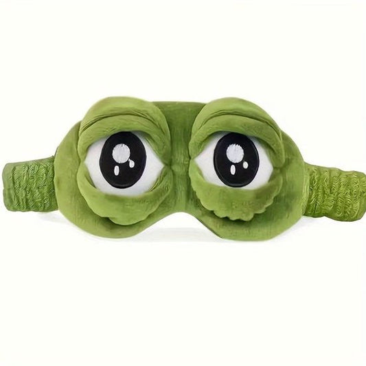 Groen kikker slaap masker oog masker dames en heren – zacht pluche slaapmasker met kikker ogen design, bedekkend oog masker met elastische band voor slapen, reizen en rustmomenten