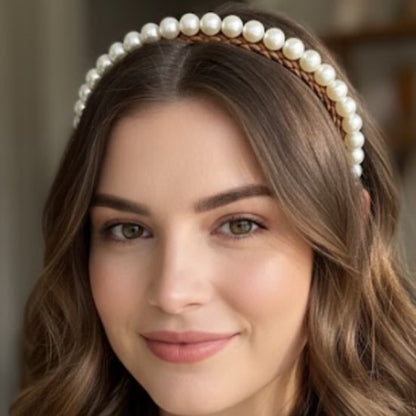 8721438343591 Set van 6 haarbanden voor dames en meisjes – elegante diadeem set in crème, roze en bloemmotief – haaraccessoires met parels, stof en satijn