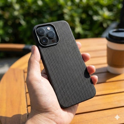 Grijs en zwart telefoon hoesje set met kaartvak en structuur design geschikt voor iPhone 17 – backcover cases voor dames en heren met transparant hoesje, geribbelde textuur en gewatteerd uiterlijk