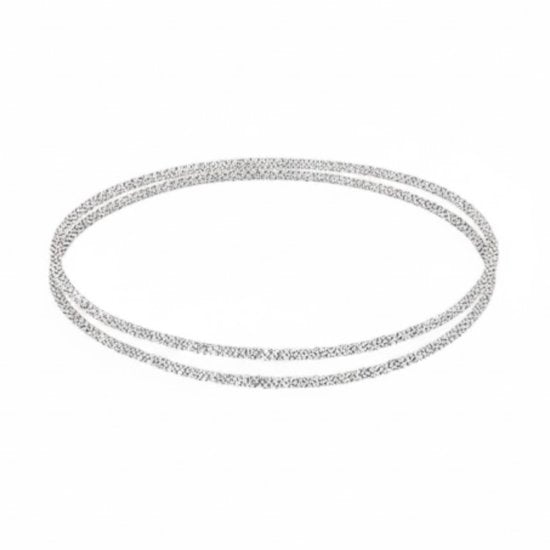 8721438304400 Zilverkleurig enkelbandje voor dames – dubbele laag – minimalistisch enkel sieraad – glanzend metaal – elegante enkelketting voor zomer en strand