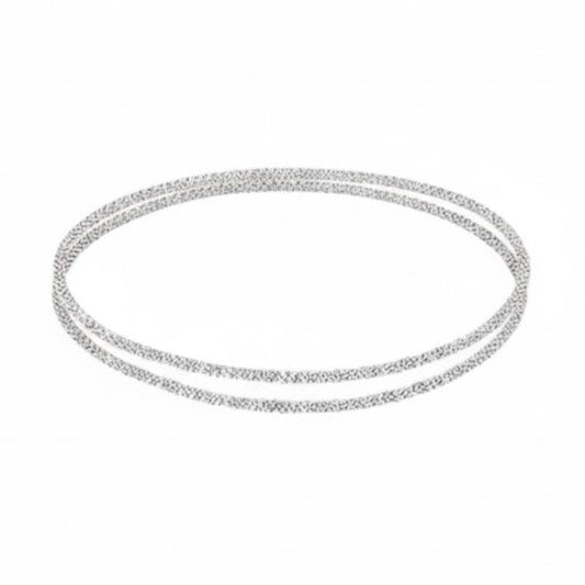 8721438304400 Zilverkleurig enkelbandje voor dames – dubbele laag – minimalistisch enkel sieraad – glanzend metaal – elegante enkelketting voor zomer en strand