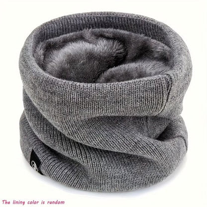 Grijs nek warmer unisex effen gebreide nekwarmer met zachte voering stretch hals warmer winter sjaal voor dames en heren geschikt voor buiten activiteiten wandelen fietsen hardlopen