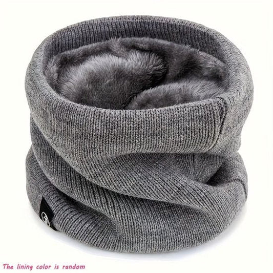 Grijs nek warmer unisex effen gebreide nekwarmer met zachte voering stretch hals warmer winter sjaal voor dames en heren geschikt voor buiten activiteiten wandelen fietsen hardlopen
