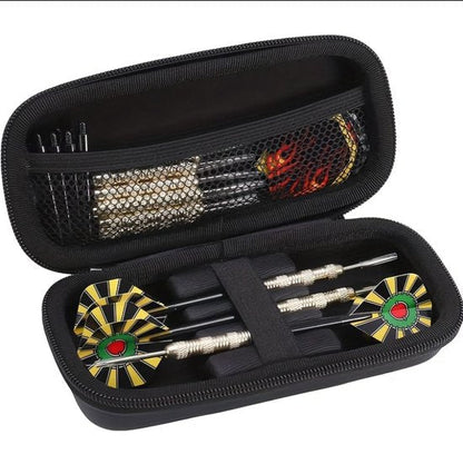 Zwarte dart case EVA harde schaal – draagbare dart opbergdoos voor darts, flights en accessoires – dart organizer met rits voor bescherming en opslag – dart etui voor heren en dames – dart accessoires