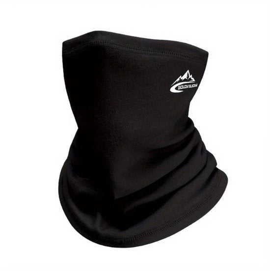 Zwarte sport nekwarmer unisex fleece sjaal bandana ademende winddichte nekdoek geschikt voor hardlopen fietsen wandelen skiën en outdoor sportactiviteiten multifunctionele hals sjaal