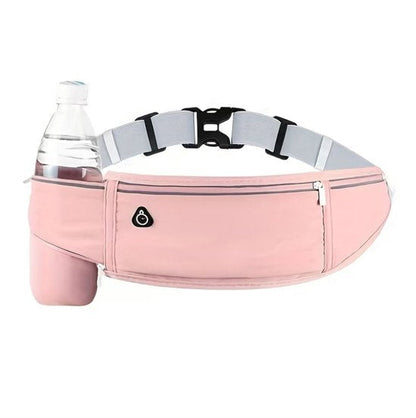 Roze sport heuptas unisex running belt hardloop heuptas met verstelbare tailleband ritsvak reflecterende details en waterfles houder geschikt voor telefoon sleutels pasjes en 500 ml fles voor hardlopen fitness wandelen