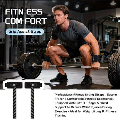 Zwart lifting straps polsbanden unisex met antislip grip en verstelbare polsband – fitness gewichtheffen straps voor krachttraining deadlift pull ups barbell training en sportschool gebruik