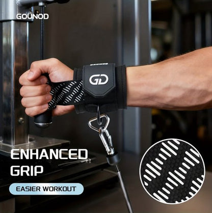Zwart lifting straps polsbanden unisex met antislip grip en verstelbare polsband – fitness gewichtheffen straps voor krachttraining deadlift pull ups barbell training en sportschool gebruik