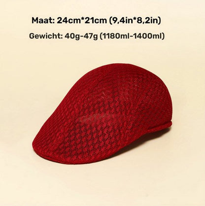 Donkergrijze mesh flat cap heren en dames – ademende retro pet met lichtgewicht design – Koreaanse stijl forward cap met gebogen vorm voor outdoor en dagelijks gebruik
