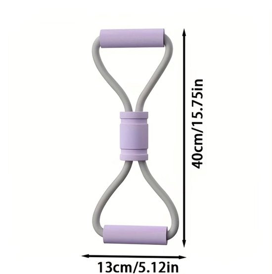 Blauw 8 vorm weerstandsband fitness trainer 26LB – fitness weerstand tube met handgrepen voor krachttraining en flexibiliteit – compact workout hulpmiddel voor full body training thuis