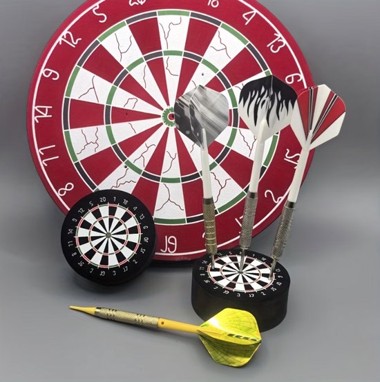 Zwarte dart opbergmat met dartbord ontwerp – multifunctionele dartpijlbeschermmat voor darts en accessoires – antislip dartmat voor bureau of wanddecoratie – dart accessoire voor heren en dames