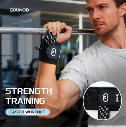 Zwart lifting straps polsbanden unisex met antislip grip en verstelbare polsband – fitness gewichtheffen straps voor krachttraining deadlift pull ups barbell training en sportschool gebruik