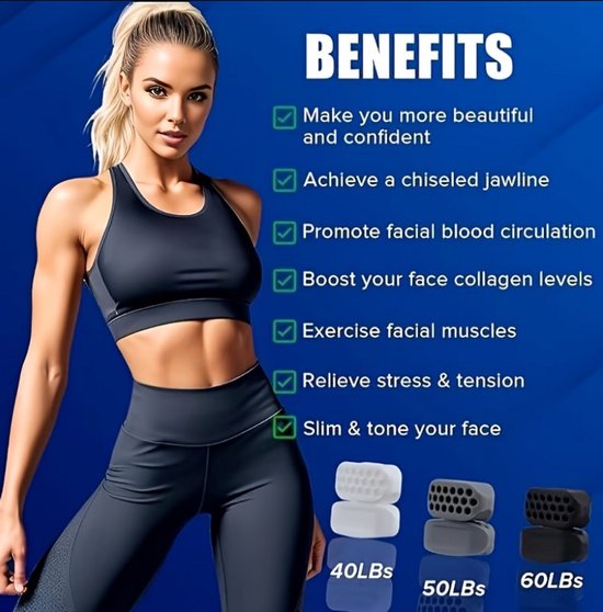Zwart wit grijs kaak trainer mond trainer unisex kaak oefenaar set met opbergdoos 6 stuks siliconen mond trainer met ventilatie gaten kaaklijn oefenaar verschillende weerstand niveaus