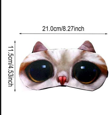 Bruin zwart hond slaap masker oog masker dames en heren – slaapmasker met grote hond ogen print en oortjes design, bedekkend oog masker met elastische band voor slapen, reizen en rustmomenten