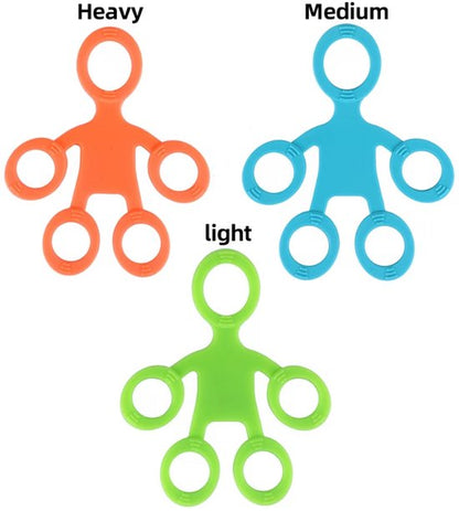 Multicolor vingertrainer handtrainer set 3 stuks – grip kracht trainer met vinger ringen voor hand en vinger oefeningen – fitness hand trainer voor handkracht, revalidatie en flexibiliteit training