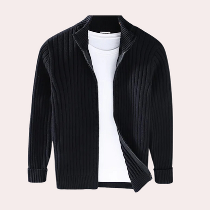 Men’s Knitted Zip Cardigan – Modern Casual Knitwear