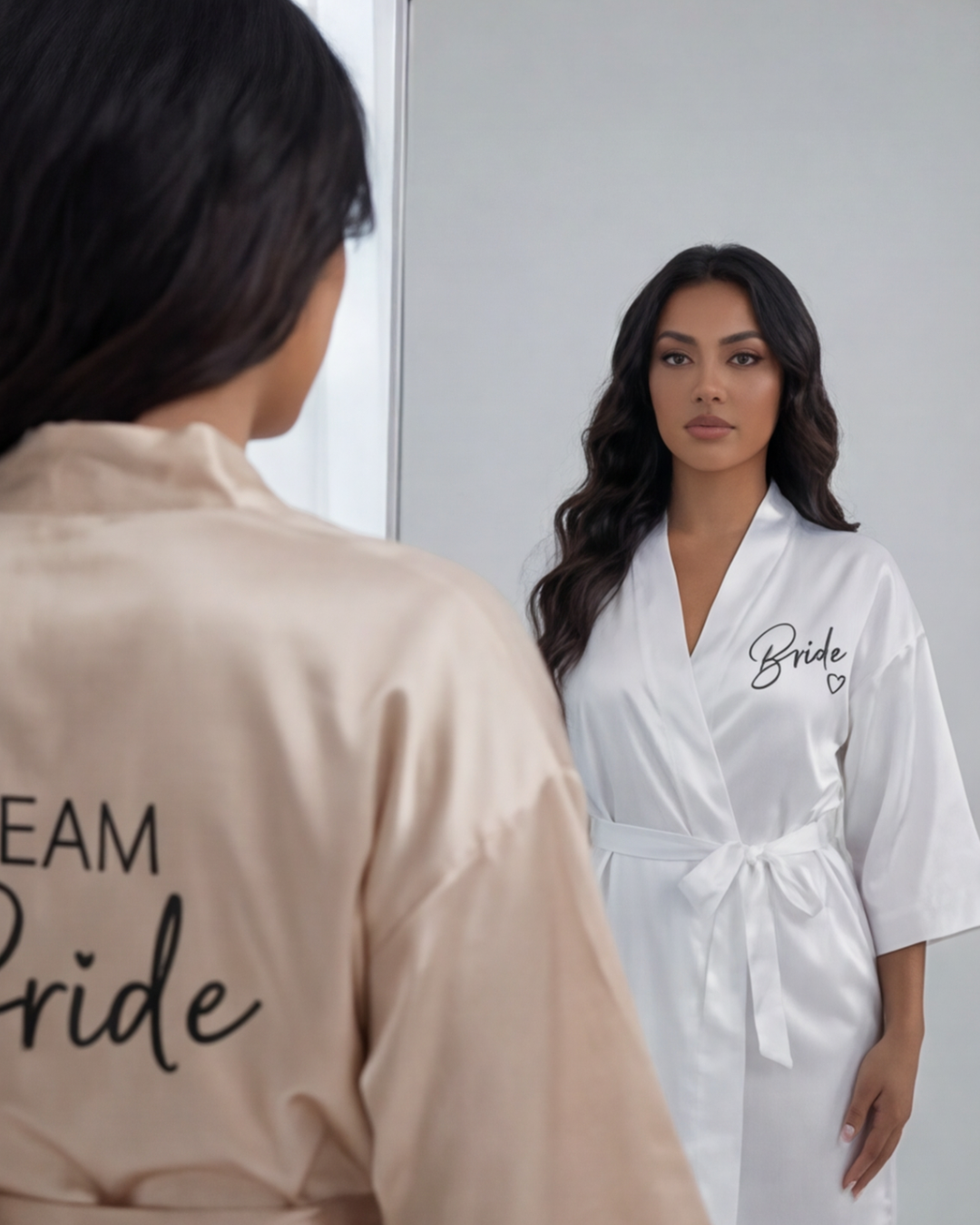 Women’s Satin Bridal Party Kimono Robe – Elegant Silk Bridesmaid and Bride Robe