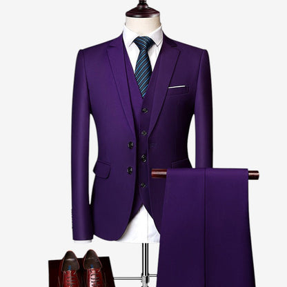 Adam - 3 piece set with blazer, vest and high waist pant