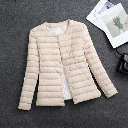 Giacca isolante leggera da donna – Indumento interno corto con scollo rotondo