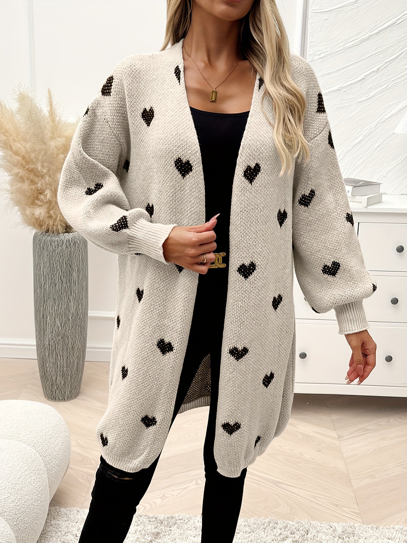 Noretta - Cardigan Tricot Cœur Décontracté