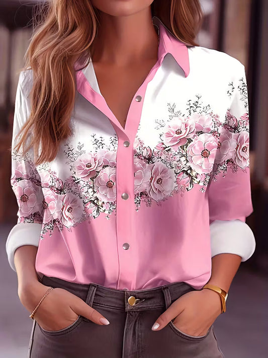 Daryelle - Elegante Bloemenblouse met Knopen