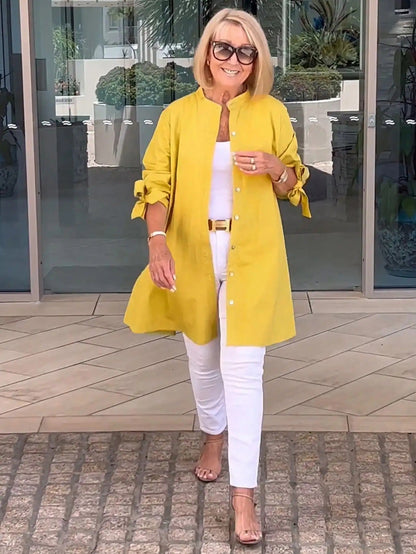 Chemise Emily boutonnée manches longues coupe décontractée