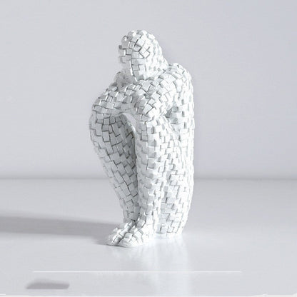"The Puzzled" Sitting Statue