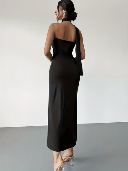 NOIRE™ – Minimalist Halter Bodycon Dress