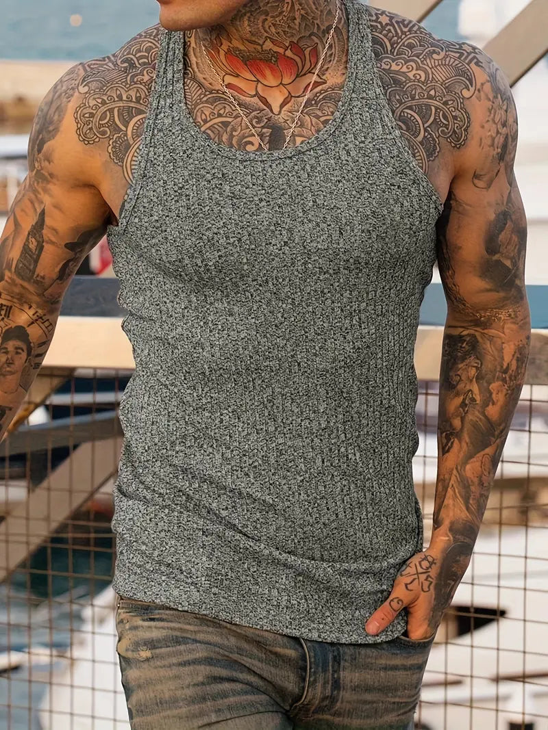 Men’s Casual Breathable Tank Top – Lightweight Comfortable Stylish Everyday Summer Vest