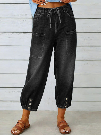 Jeans Mujer Pierna Ancha Cintura Alta – Estilo Casual Cómodo