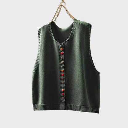 Kavynne | Dames gebreid vest – Zachte herfsttrui met lange mouwen