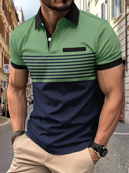 Gestreiftes Sommer-Polohemd für Herren – Damian