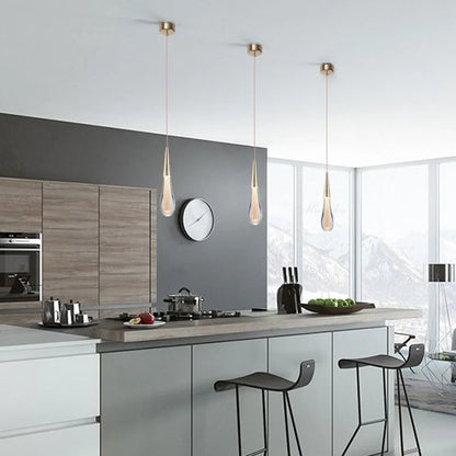 Vnitřní Moderní Závěsná Lampa | Zlato ve Tvaru Kapky LED Design
