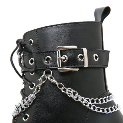 Botas de Plataforma Negras para Mujeres | Estilo Punk con Tacón Grueso