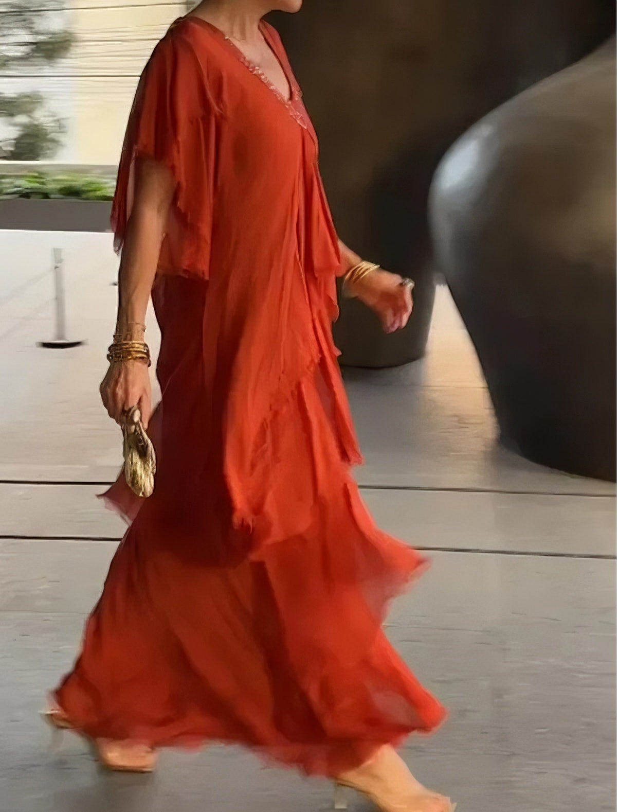 RegalGrace | V-Ausschnitt Maxikleid