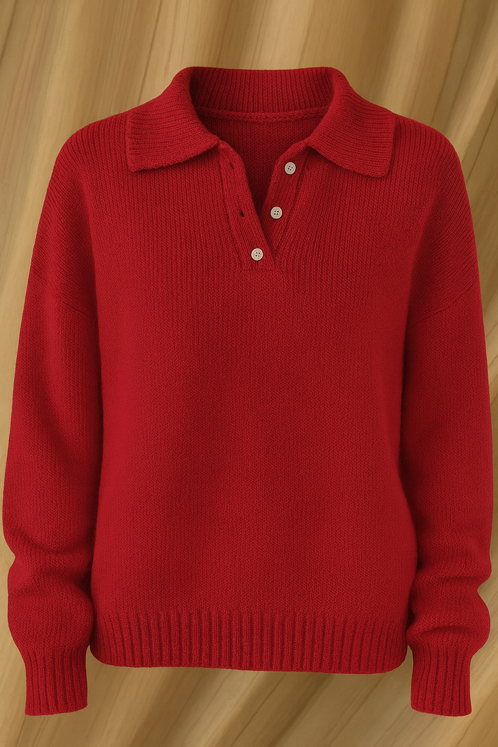 Women's Knitted Pullover Polo Sweater