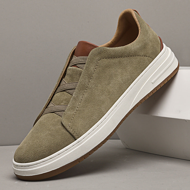 Men's Slip-on Trainers Cowhide Sneakers