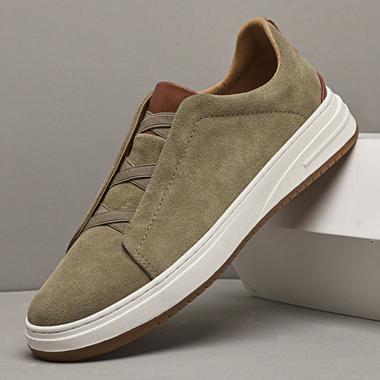 Men's Slip-on Trainers Cowhide Sneakers