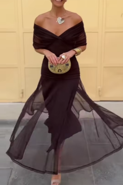 Nefeli - Elegant V-Neck Party Maxi Dress