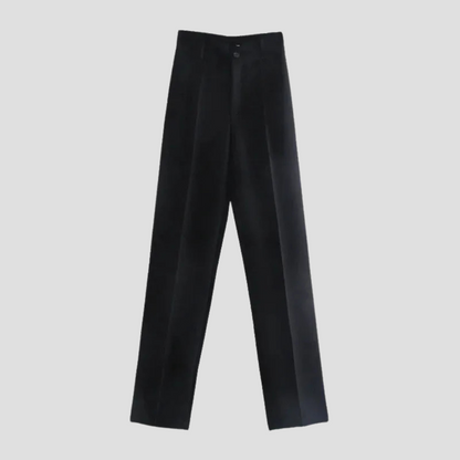 Women's High Waisted Wool Mix Wide Leg Trousers Dress Pants
