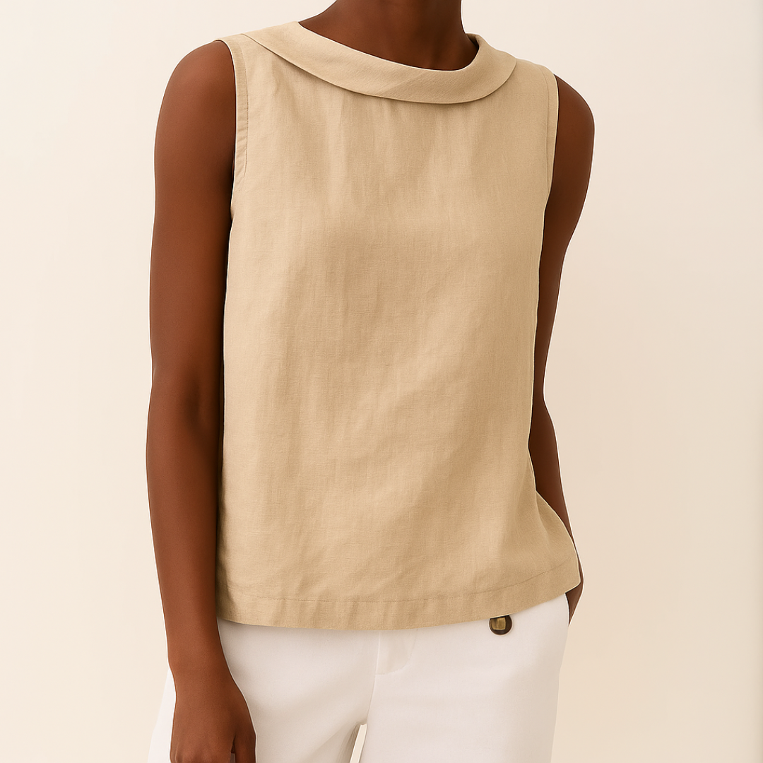 Emmeline - Sleeveless Round Neck Blouse