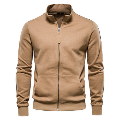 Sweatshirt Décontracté et Chaud pour Hommes – Veste à Col Montant avec Fermeture Éclair et Poches