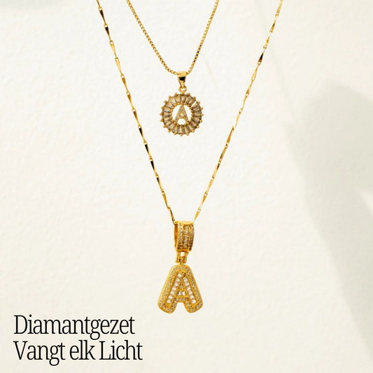GemLetter Ketting - Initiaal Hanger met Luxe Glans