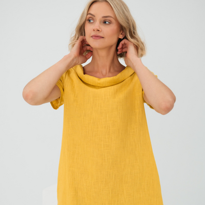 Stylisches Sommerkleid aus Leinen-Baumwoll-Mix - LinaLuft
