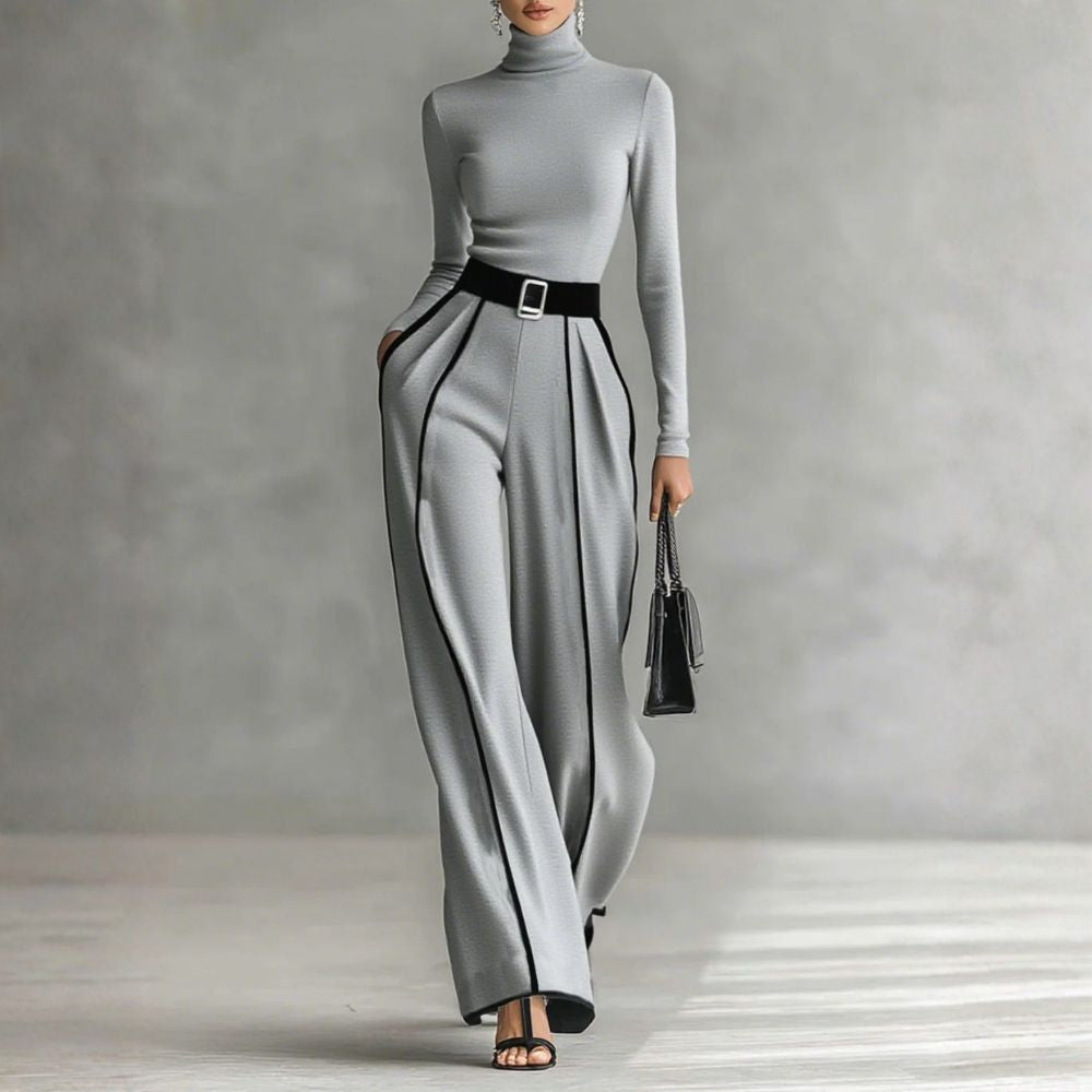 Natalia - Dopasowany komplet z eleganckimi detalami