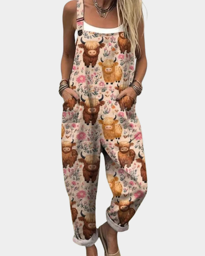 VIVIENNE™ – Adjustable Strap Patterned Jumpsuit