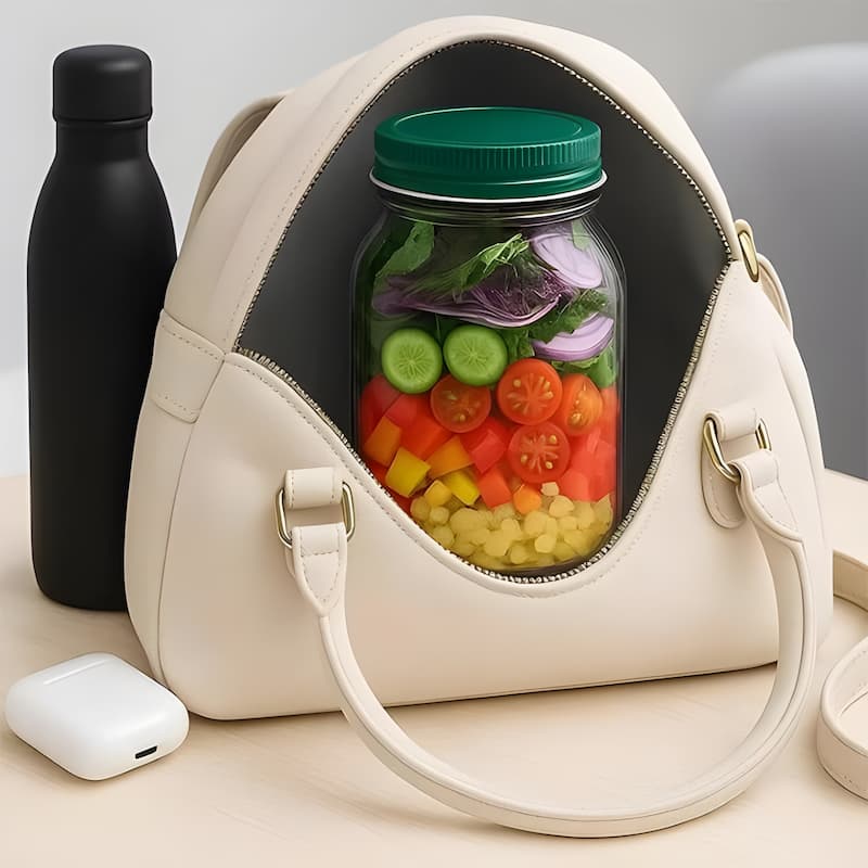 Glas-Salatbehälter mit breiter Öffnung – Frische Schichten, kein matschiger Salat