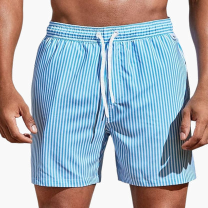 Herre Stribede Boardshorts | Elastisk Talje Badeshorts