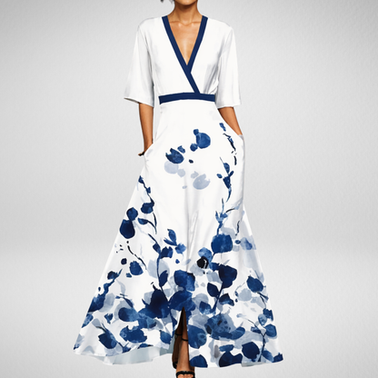 Valentina | Abito Maxi Elegante con Scollo Profondo